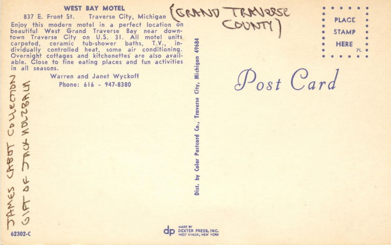 West Bay Motel - Vintage Postcard